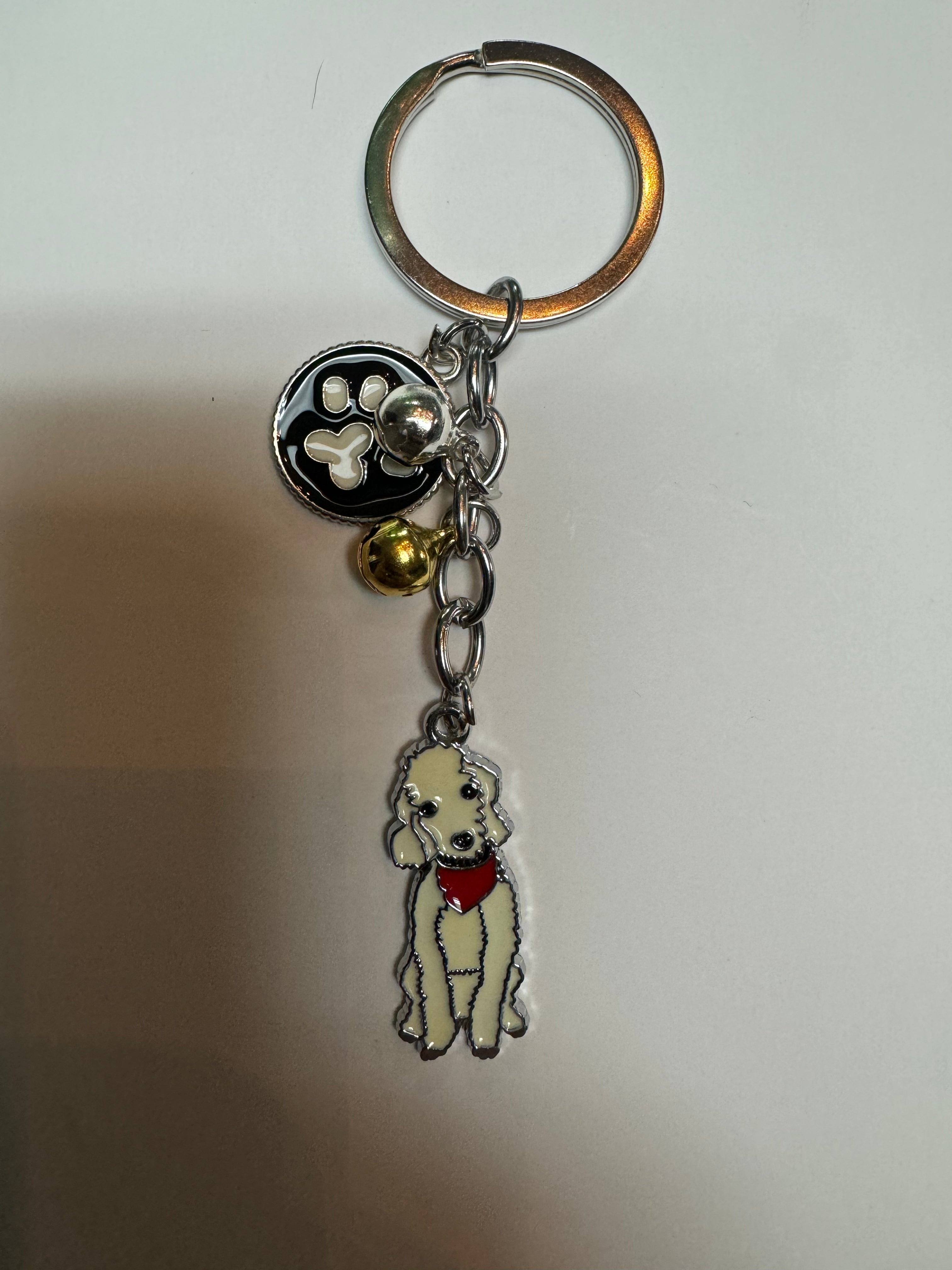 Dog Keychain With Bell Doodle