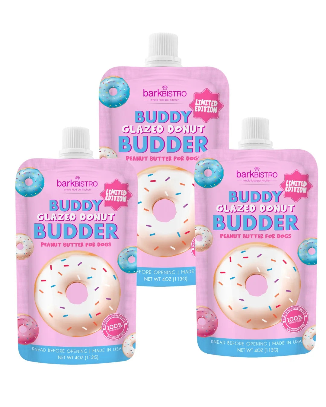 1pk LIMITED EDITION Glazed Donut Buddy Budder - Dog Peanut Butter